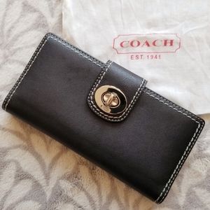 New! Coach black leather wallet